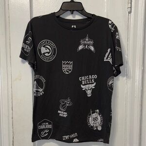 Jordan Black and White NBA Logo Tee